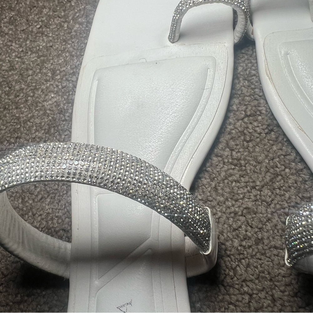 Embellished Rhinestone Flat Sandals - Picture 3 of 5